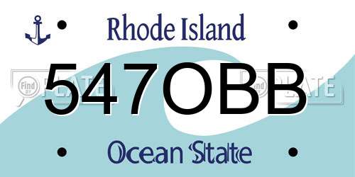 547OBB Rhode Island License Plate