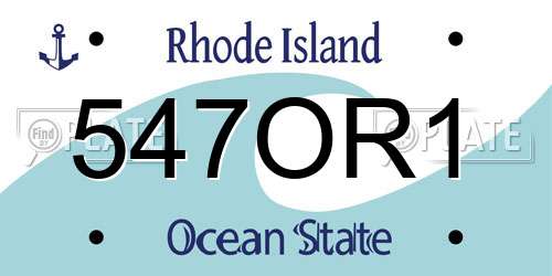 547OR1 Rhode Island License Plate