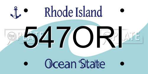 547ORI Rhode Island License Plate