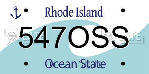547OSS Rhode Island License Plate