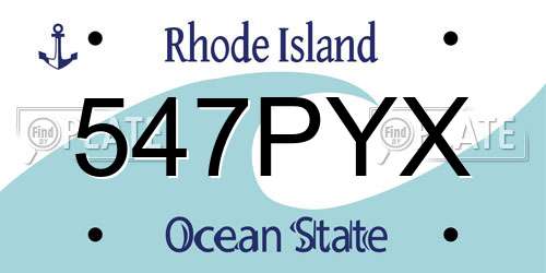 547PYX Rhode Island License Plate
