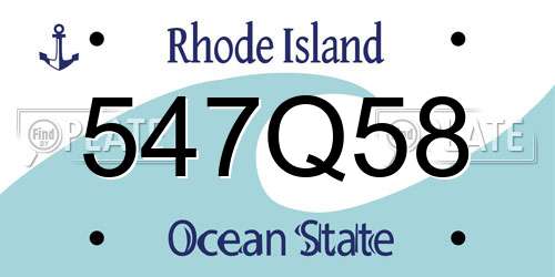 547Q58 Rhode Island License Plate