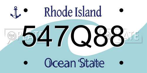 547Q88 Rhode Island License Plate