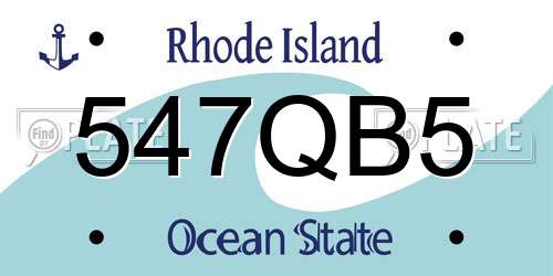 547QB5 Rhode Island License Plate