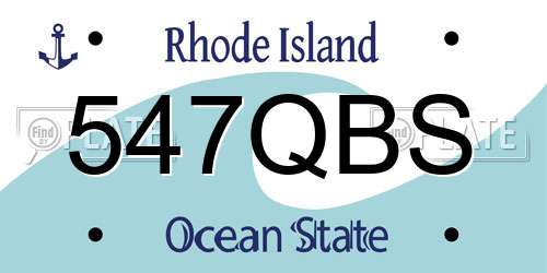 547QBS Rhode Island License Plate