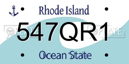 547QR1 Rhode Island License Plate