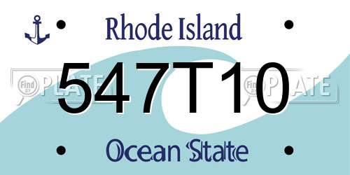 547T10 Rhode Island License Plate