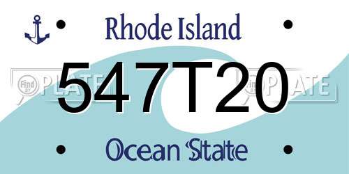 547T20 Rhode Island License Plate