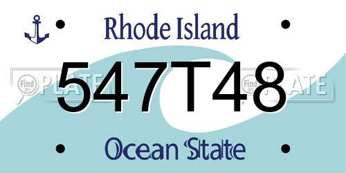 547T48 Rhode Island License Plate