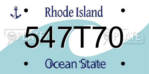 547T70 Rhode Island License Plate