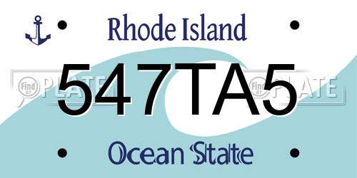 547TA5 Rhode Island License Plate