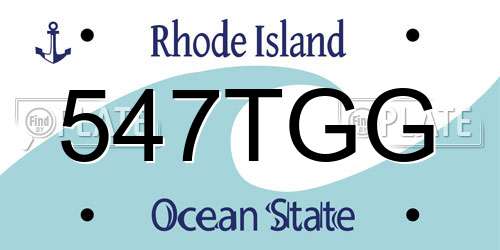 547TGG Rhode Island License Plate