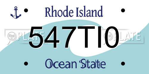 547TI0 Rhode Island License Plate