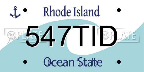 547TID Rhode Island License Plate