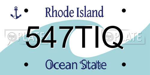 547TIQ Rhode Island License Plate