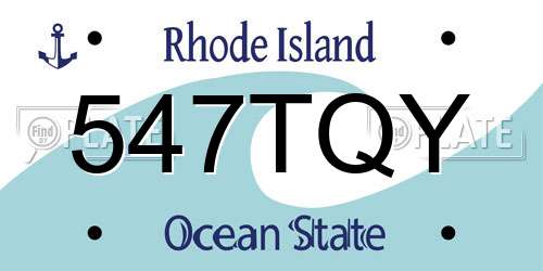 547TQY Rhode Island License Plate