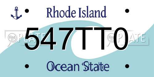 547TT0 Rhode Island License Plate