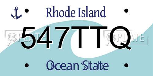 547TTQ Rhode Island License Plate