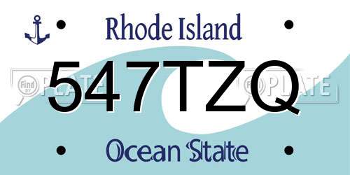 547TZQ Rhode Island License Plate