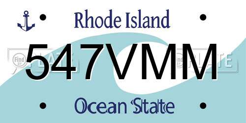 547VMM Rhode Island License Plate