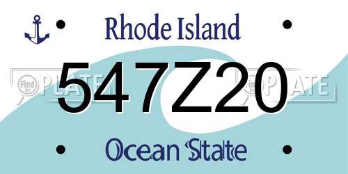 547Z20 Rhode Island License Plate