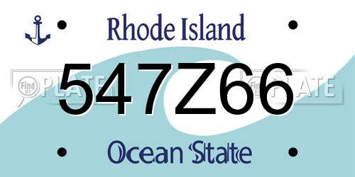547Z66 Rhode Island License Plate