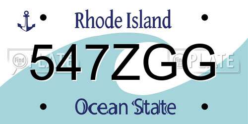 547ZGG Rhode Island License Plate