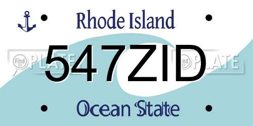 547ZID Rhode Island License Plate