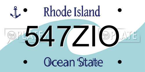 547ZIO Rhode Island License Plate