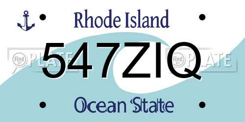 547ZIQ Rhode Island License Plate