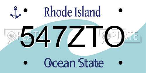 547ZTO Rhode Island License Plate