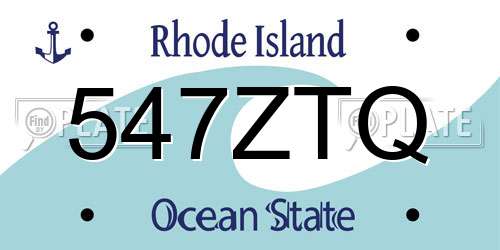 547ZTQ Rhode Island License Plate