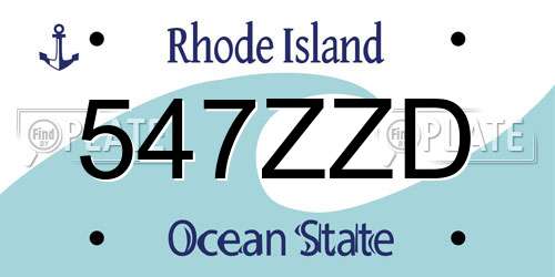 547ZZD Rhode Island License Plate