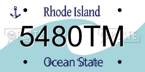 5480TM Rhode Island License Plate