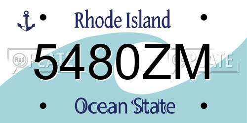 5480ZM Rhode Island License Plate