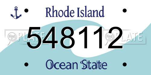 548112 Rhode Island License Plate