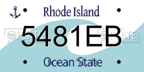5481EB Rhode Island License Plate
