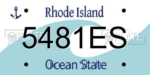 5481ES Rhode Island License Plate