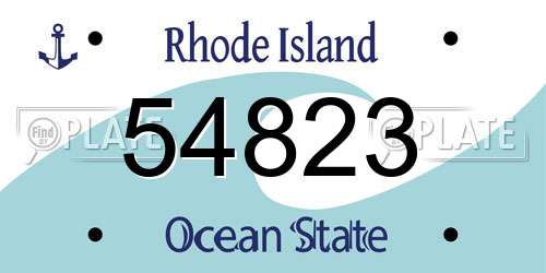 54823 Rhode Island License Plate