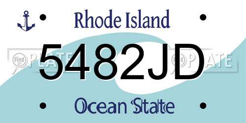 5482JD Rhode Island License Plate
