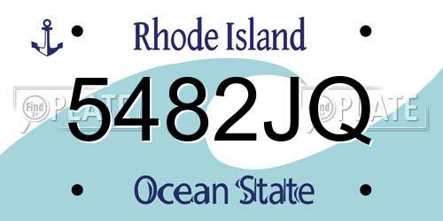 5482JQ Rhode Island License Plate
