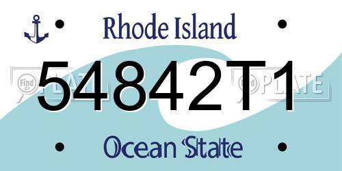 54842T1 Rhode Island License Plate