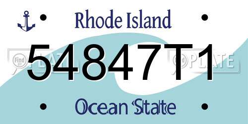 54847T1 Rhode Island License Plate