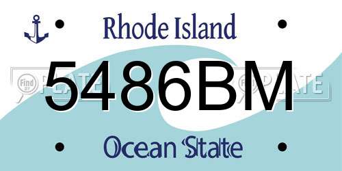 5486BM Rhode Island License Plate