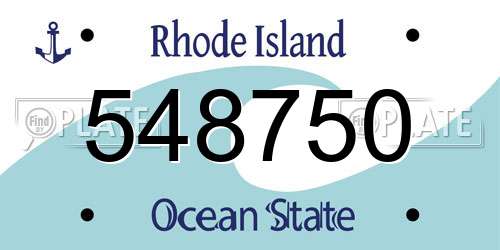 548750 Rhode Island License Plate