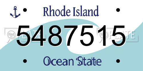 5487515 Rhode Island License Plate