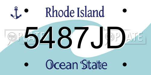5487JD Rhode Island License Plate
