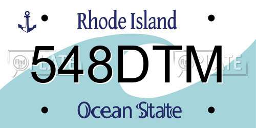 548DTM Rhode Island License Plate