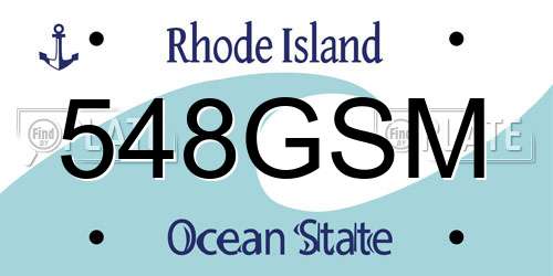 548GSM Rhode Island License Plate