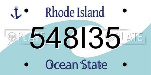 548I35 Rhode Island License Plate